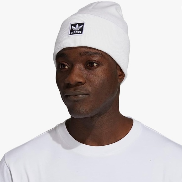 Adidas Men’s/Women’s Knit Hat Color White Embroidered Logo - Picture 3 of 7
